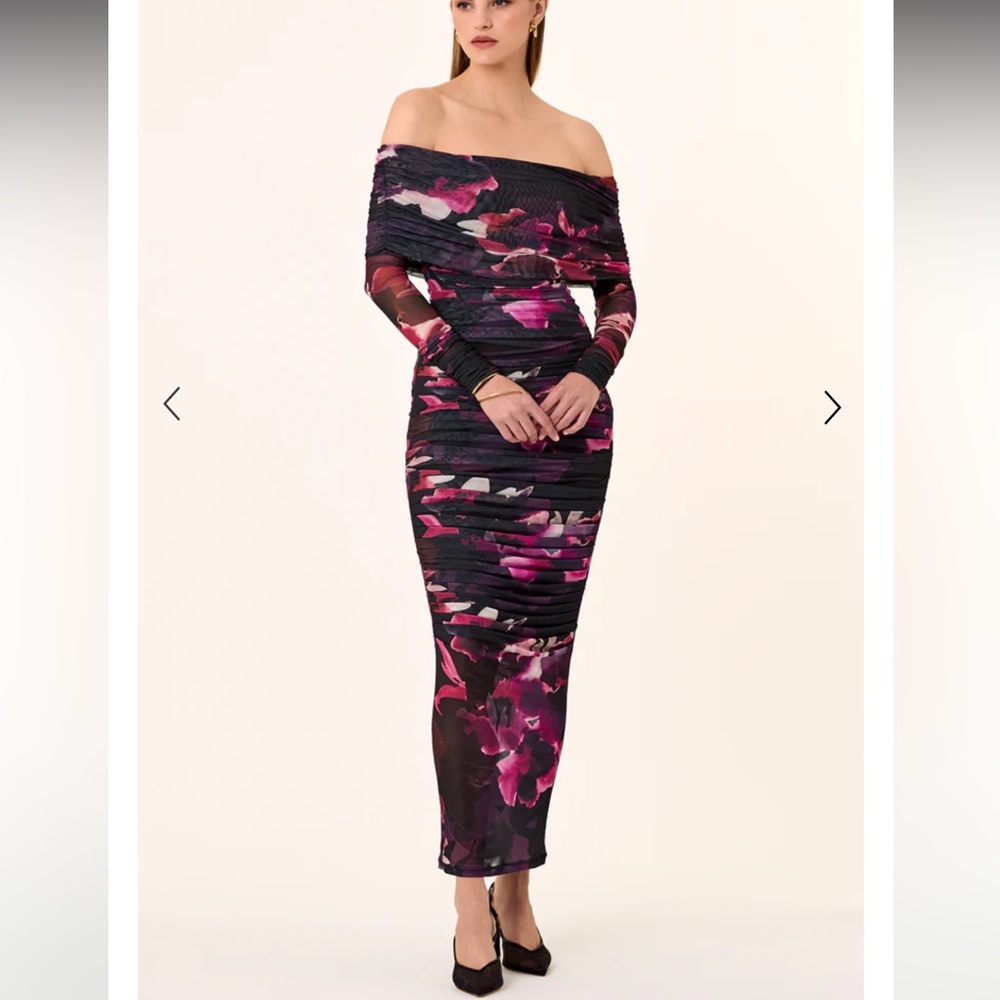 New | Nicholas OAKLYN DRESS - BLUR FLORAL MAGENTA 2